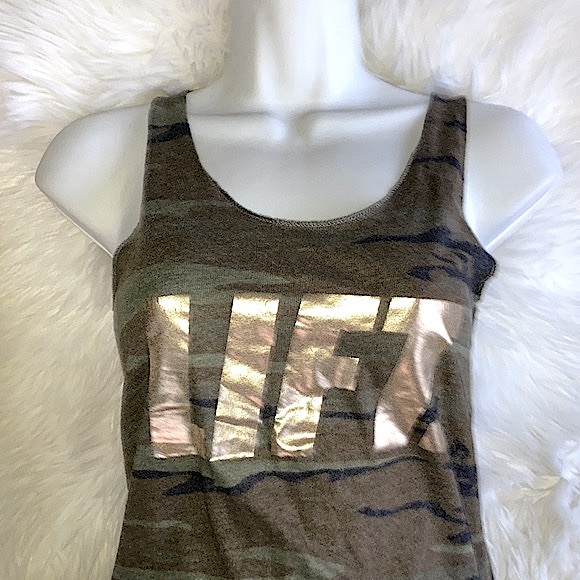 LIFT Gold Camo Racerback Graphic Tank Top - Picture 12 of 12